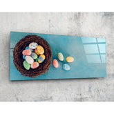 Eggs Glass Wall Art (36"x14").